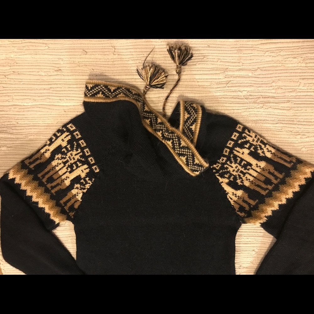 Artesania “Edm” Alpaca Black & Tan/Brown/Cream EUC - Picture 5 of 8